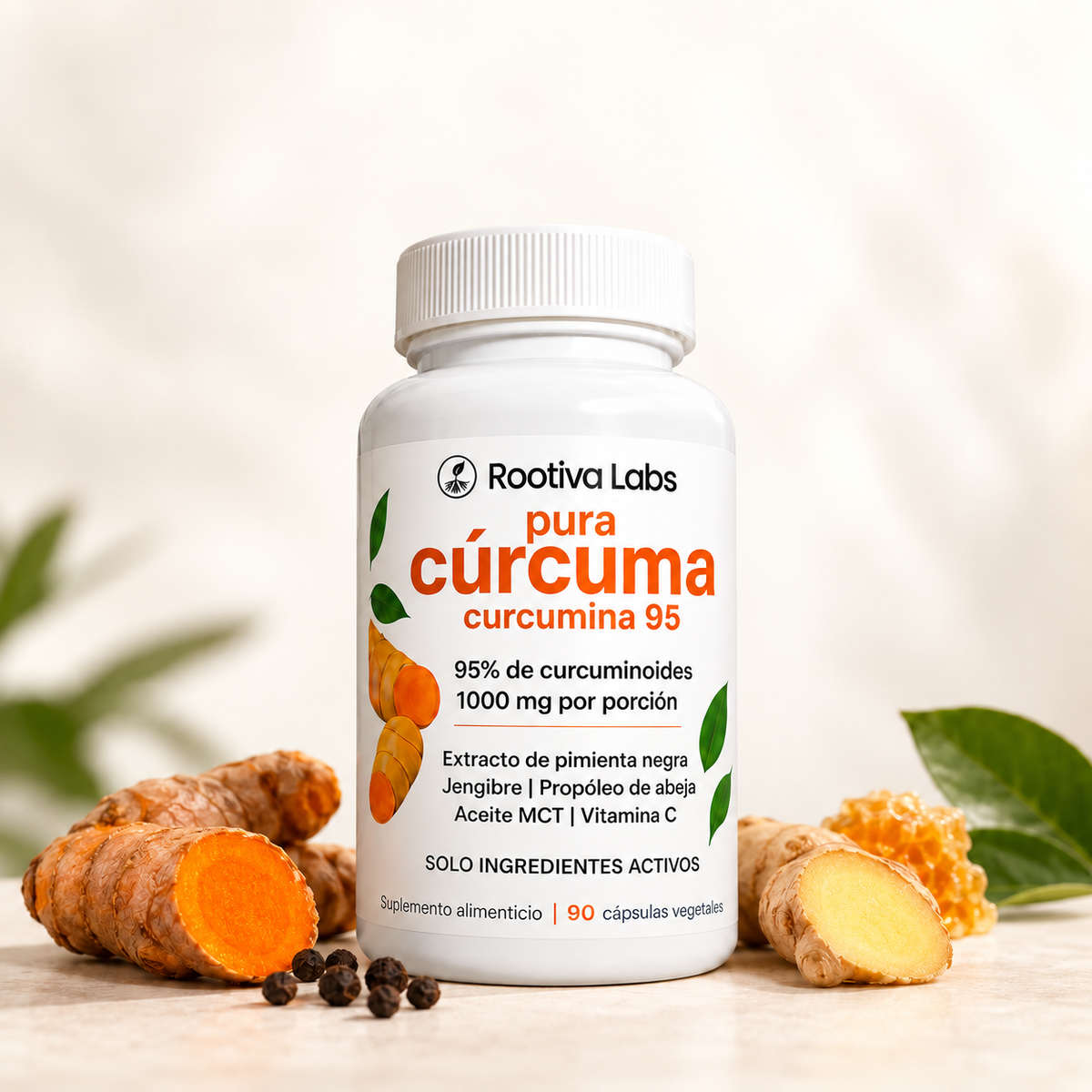 Muévete con mayor comodidad con curcumina 95% ROOTIVA LABS