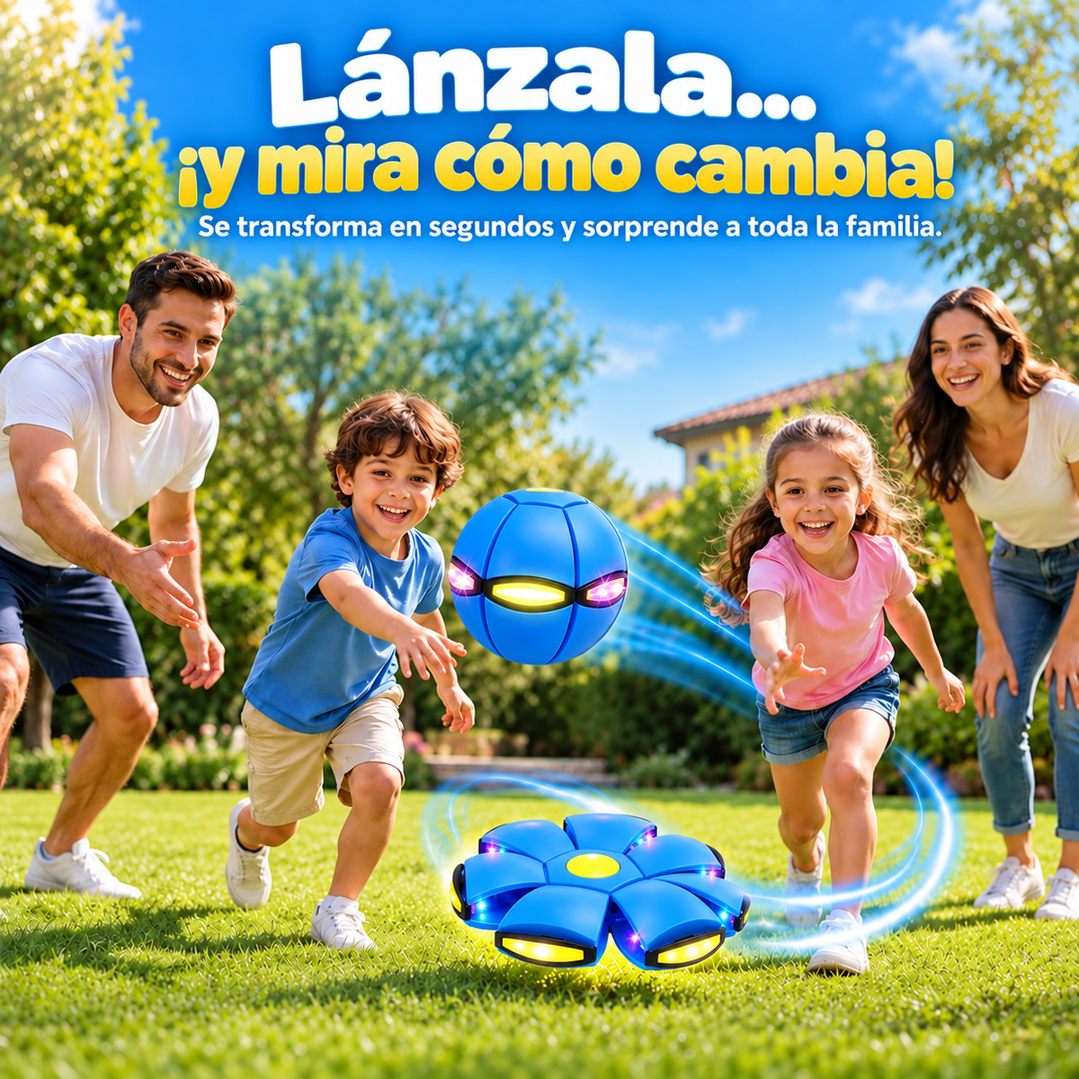 🎁 ¡Llévate la Pelota Transformable con Luz LED y Diviértete en Familia!