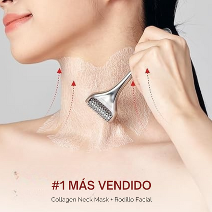Pack x3 Antiedad para el Cuello: 21 Mascarillas de Colágeno+ Rodillo Reafirmante ¡GRATIS!