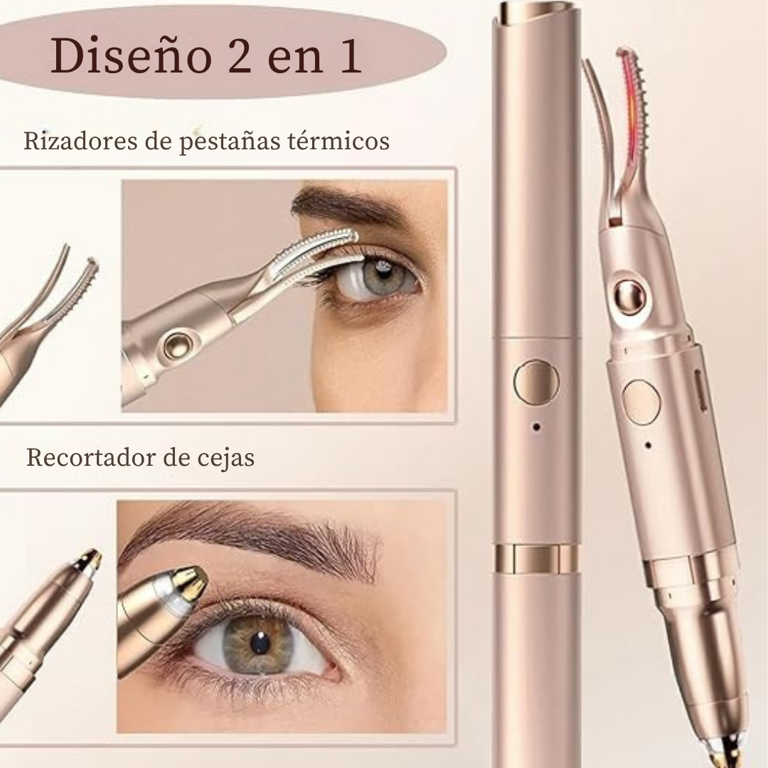 Rizador de pestañas con calefacción 2 en 1