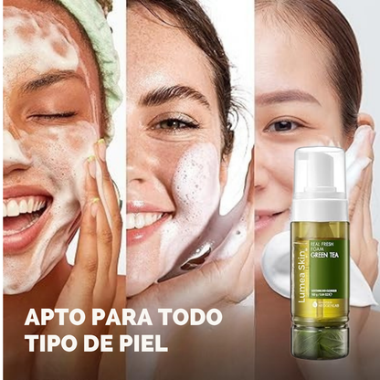 Espuma Limpiadora Coreana de Té Verde + Vincha Facial de Regalo