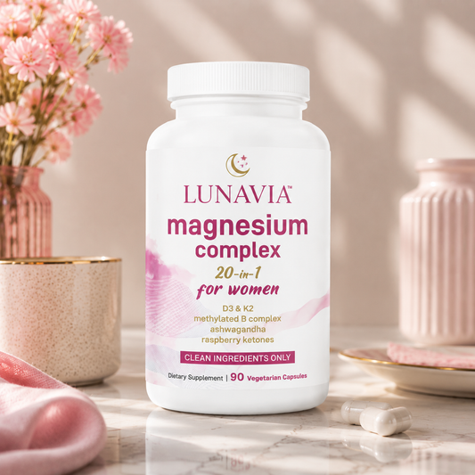 LUNAVIA™ Magnesium Complex 20 EN 1. Diseñado especialmente para mujeres.
