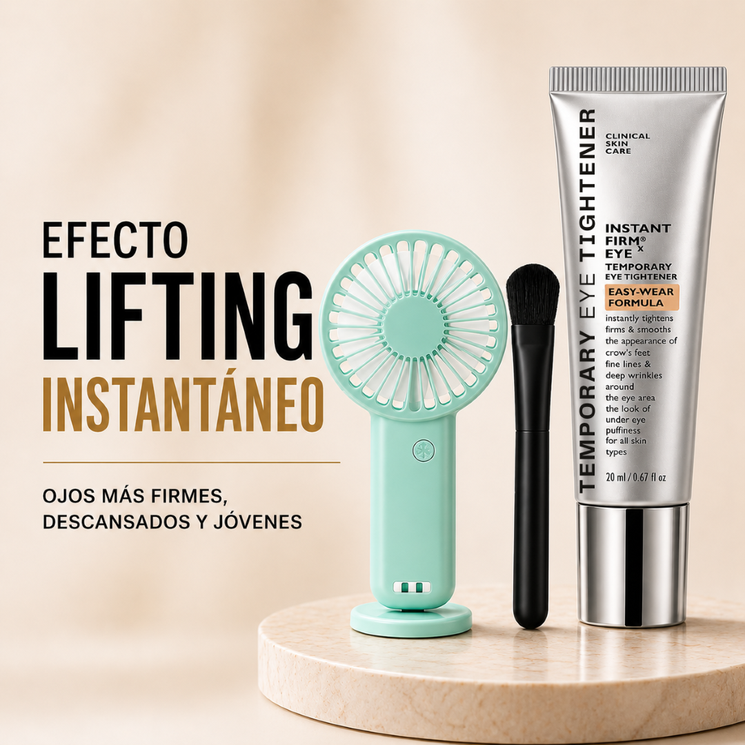Efecto Lifting Instantáneo | Kit Completo Anti-Edad (Crema + Aplicador + Mini Ventilador)