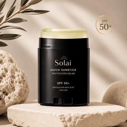 SOLAI™ Sunstick SPF50+  Protección solar invisible para rostro y cuerpo.