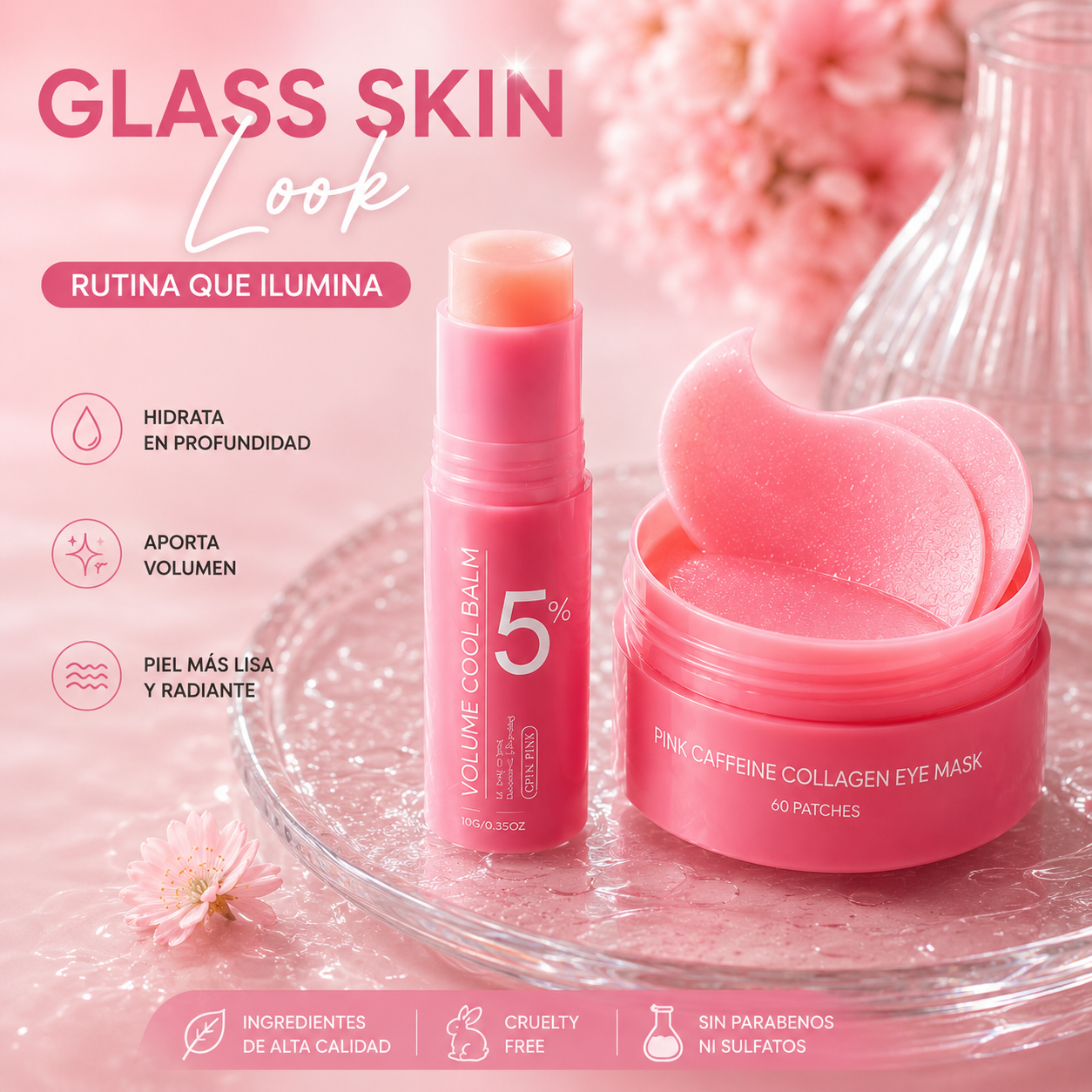 Multi Balm + Pink Eye Mask™.El dúo perfecto para una piel fresca y luminosa.